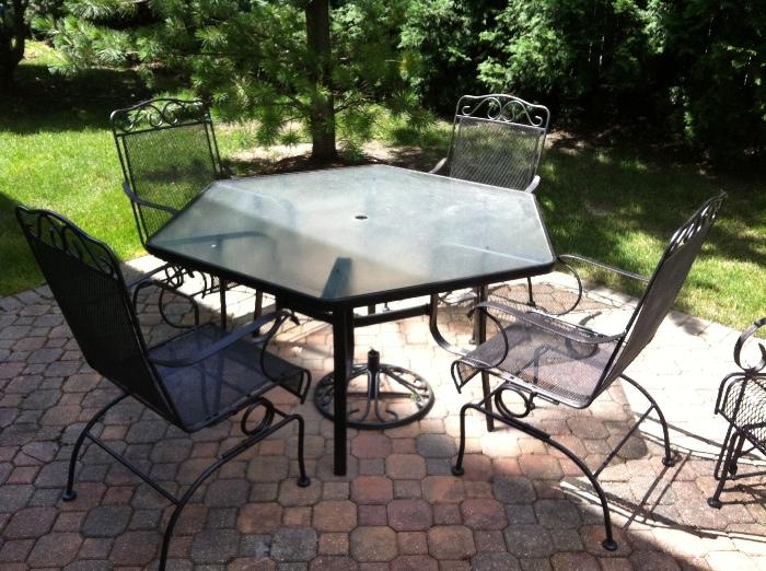 Wrought Iron Patio Furniture Table and Chairs
