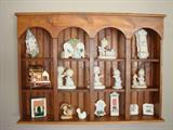 Pine Curio Cabinet w/Precious Moments Figurines