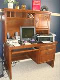 Dell Computer, Monitor, Speakers, HP Printer/Copier
Beautiful Work Station w/File Drawer