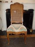 Cane Back Upholstered Chair