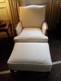 Beautiful Upholstered Chair and Ottoman