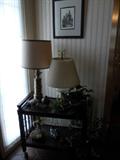Serving Cart and Lamps