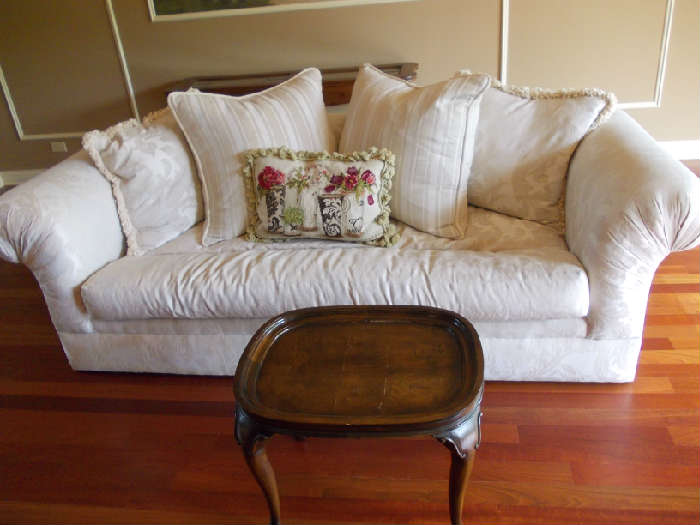 Drexel Heritage Sofa and Pillows, Small Table
