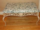 Bench with Floral Upholstery