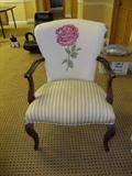 Upholstered Side Chair - Rose Applique