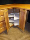 Three Corner Lazy Susan Base Cabinets and Four 24" 4 Drawer Base Cabinets