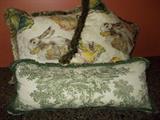 Bunny and Toile Pillows