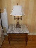 Marble Topped End Table and Lamp - We Have 2 of Each