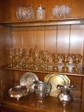 Chrystal, Stemware and Silver Pieces