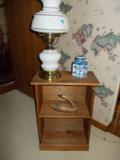 Pine Table and Lamp