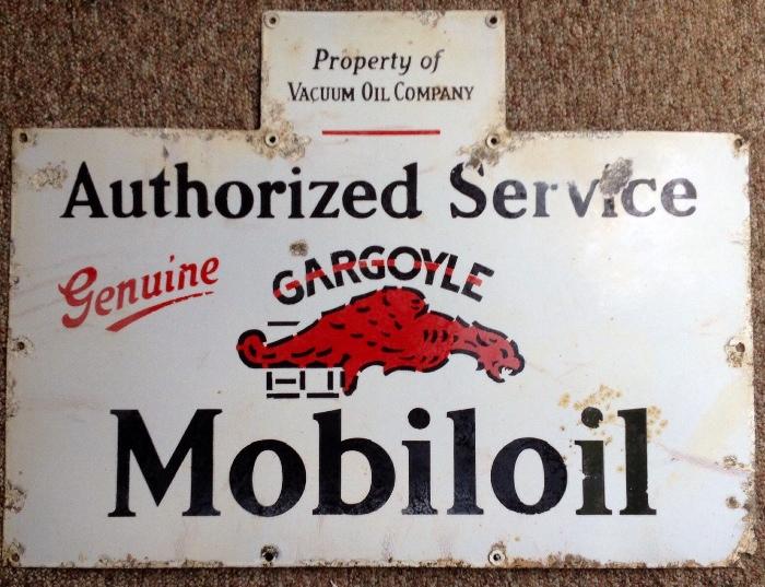 Vintage Mobiloil sign, Gargoyle.