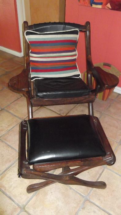 zebra wood from Mexico chair and ottoman by Don Shoemaker 
