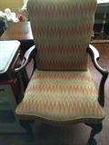                     One of two flame stitched chairs