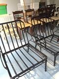 Patio chairs (no cushions); a number of "good bone" chairs waiting to be reupholstered