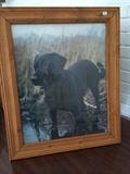                         Framed black lab picture