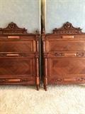                  Intricately carved antique twin beds
