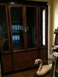    Century Chin Hua china cabinet; wooden swan 