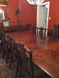 Exceptional antique table & 12 Chippendale chairs 