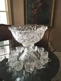                Lovely punch bowl & matching cups 