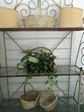           Large baker's rack & decorative baskets