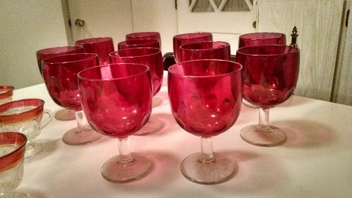 RUBY RED DRINKING GOBLETS