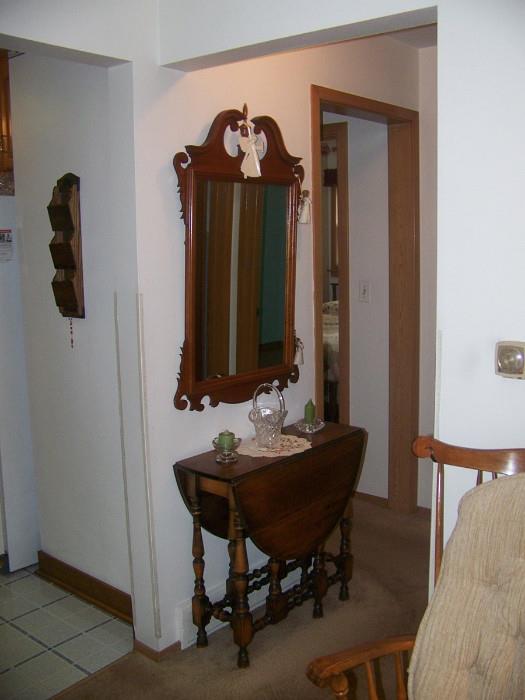 Lovely Mirror and Small Gate-Leg Table