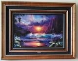Parenthesis In Paradise Double Signed By Lassen 10 .1 Diamonds Framed in Hawaiian Koa Wood