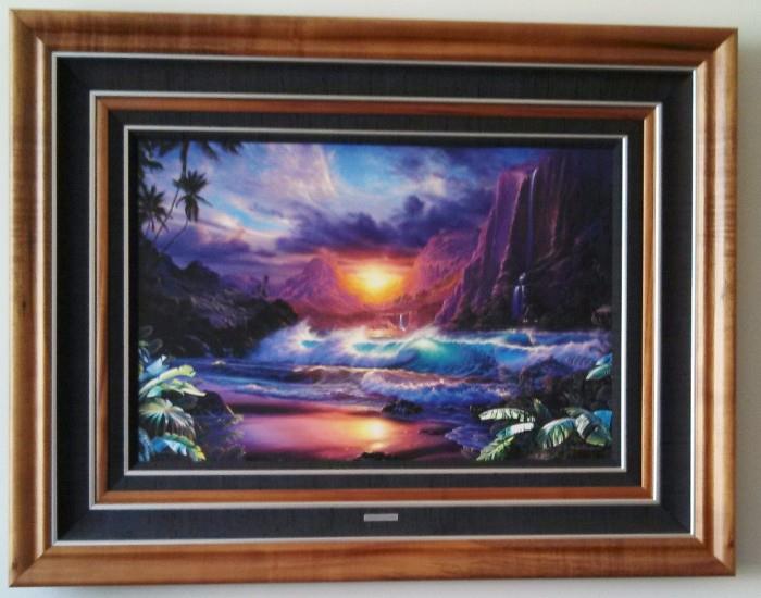 Parenthesis In Paradise Double Signed By Lassen 10 .1 Diamonds Framed in Hawaiian Koa Wood