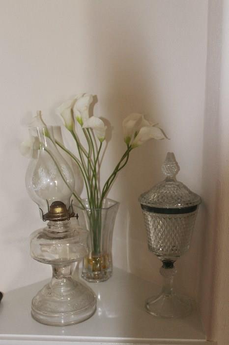 Glass Hurricane Lamps, and Glass items