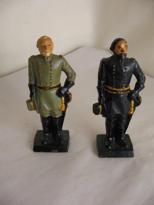 Cast Iron Civil War Generals Lee & Grant