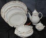 Royal Dalton "Strasbourg" Serving pieces: Covered Vegetable, Coffee Pot, Sugar Bowl w/Lid, Oval Vegetable Bowl, 13" Platter & 2 16" Platters