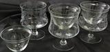 Depression Era Etched Cut Crystal Cocktail Icers (2 Part) 7 Complete