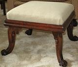 Wood Cabriolet Leg Foot Stool (12"H x 16"W)