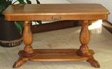Heirloom Enterprises, Inc. USA Oak Library/Sofa Table With Drawer and Lower Shelf on Paw Feet