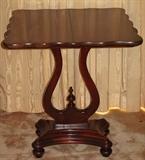 Open View of the Vintage 1960's Lyre Base Game Table