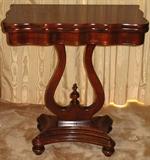 Vintage 1960's Lyre Base Game Table