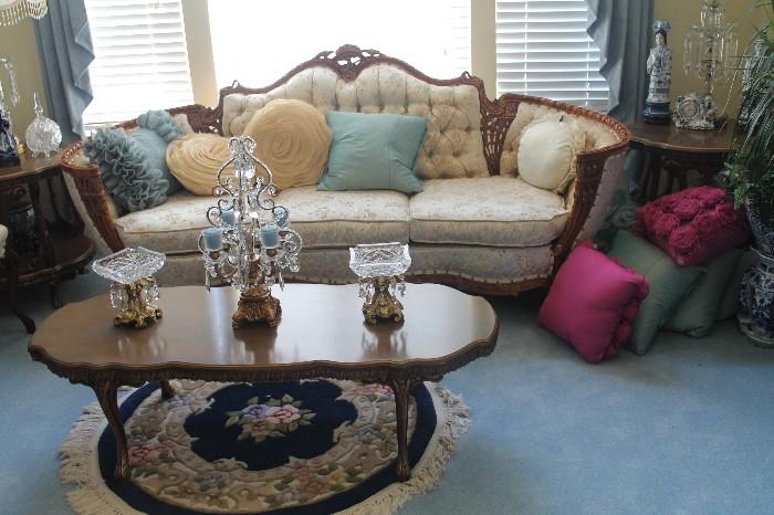 Sitting Room with Gorgeous Couch, Matching Chairs, Tables and beautiful accent pieces.