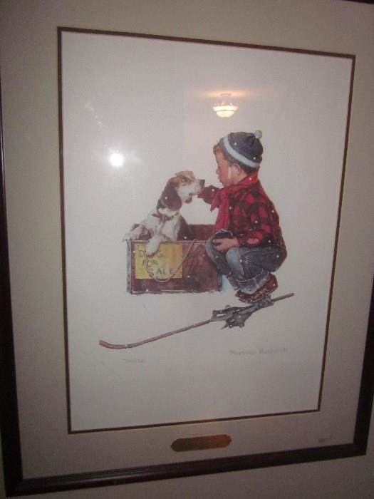 Norman Rockwell print, signed with certification