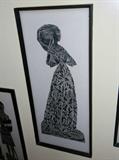 Framed Large Original Tombstone Charcoal Rubbing England
