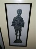 Framed Large Original Tombstone Charcoal Rubbing England