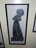 Framed Large Original Tombstone Charcoal Rubbing England