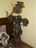 Stunning Signed Auguste Moreau Art Nouveau Lamp
