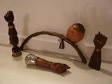 Antique Brazilian Figas (Good Luck Symbol)& Musical Instrument