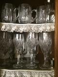 Gorham and Mikasa crystal stemware and mug sets