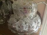 Mikasa crystal punch bowl set