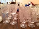 Etched-glass stemware