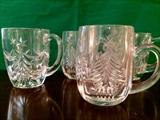Mikasa crystal Christmas-tree mugs