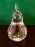 Al Arnits signed etched-glass pear, plus vases