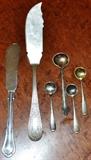  Sterling salt spoons and misc. sterling