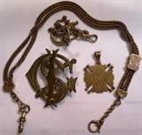 Gold filled watch fob, unmarked jewelry